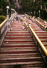 Climbing to Batu Cave