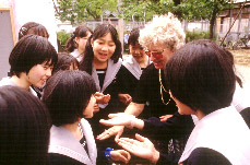 Flo with Osaka School girls